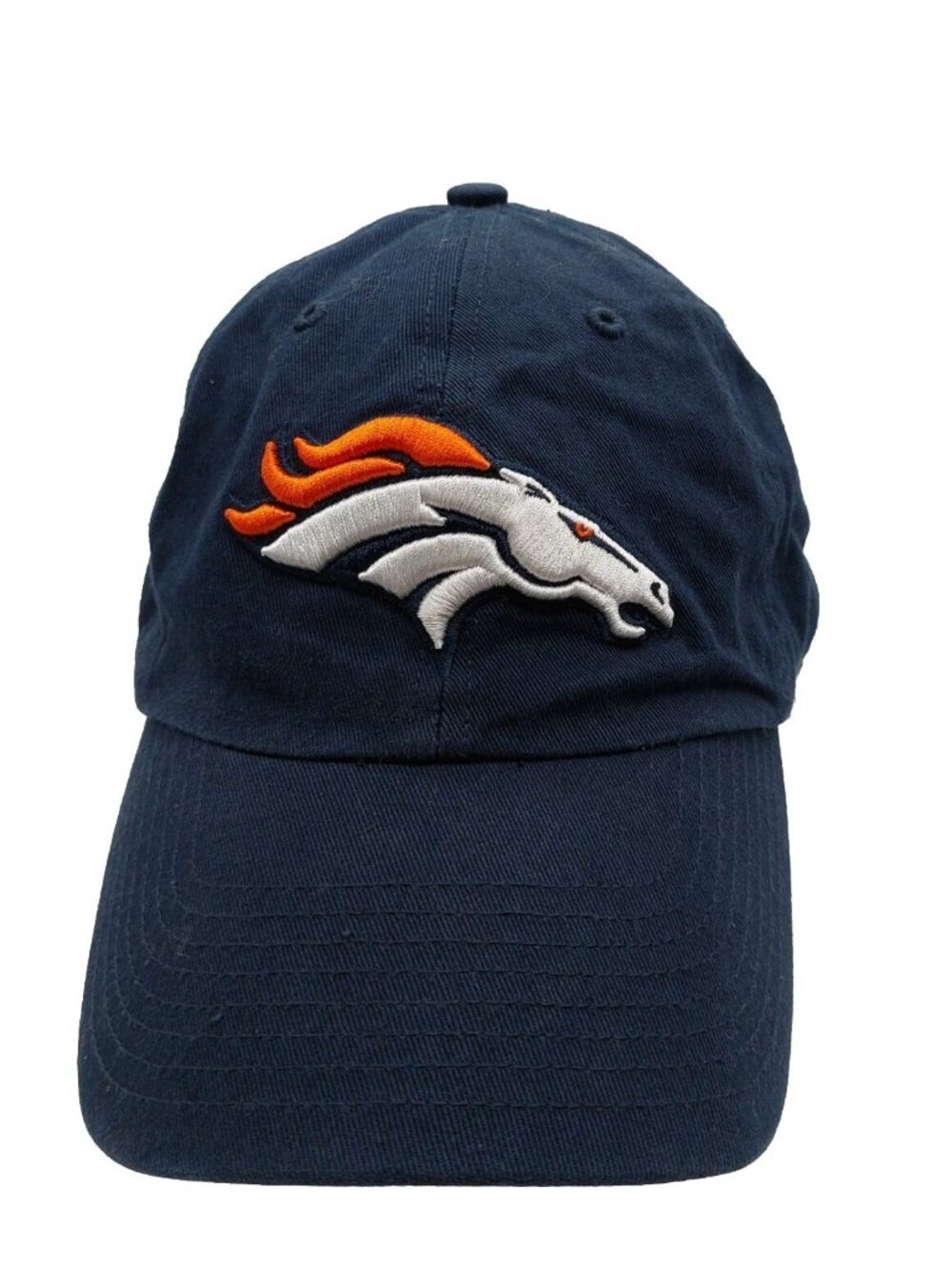Denver Broncos NFL Ball Cap Trucker Hat Navy Embroidered Buckle Strap